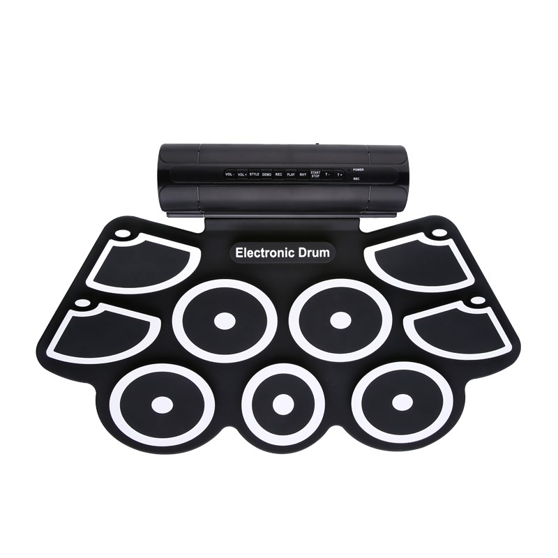 手卷电子鼓便携式充电架子鼓折叠架子鼓9面电子鼓专业演奏
