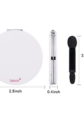 Deksias 2X times Magnify Round 2 Side Make Up Compact White
