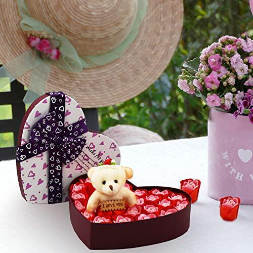 QI HANG Rose Flowers Gift Box Bath Soap Flower Petals Best f