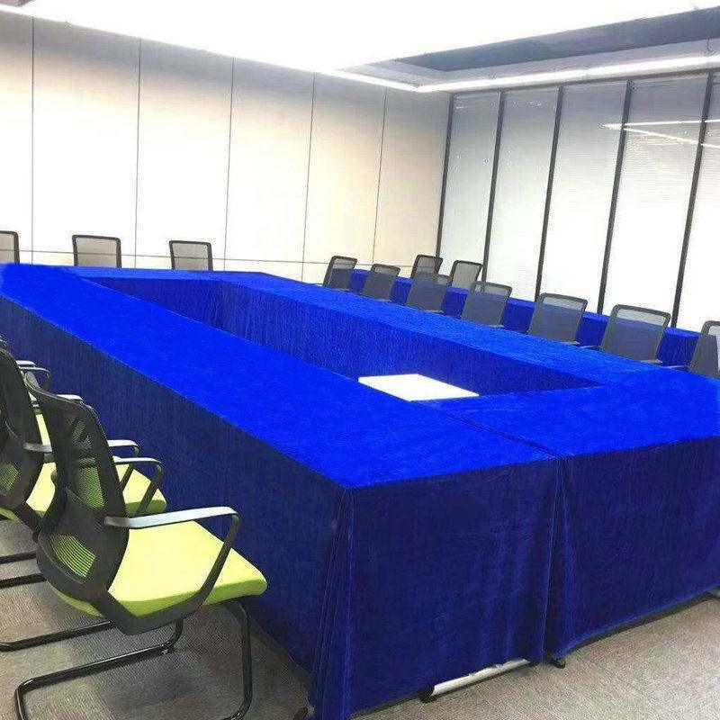 会议室桌布定做丝绒立体桌套办公室桌讲台展示台开会长方形桌布