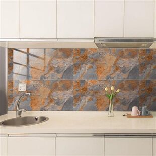 好货416 Pieces Wall Tile Stickers Rock Pattern Peel And Stic