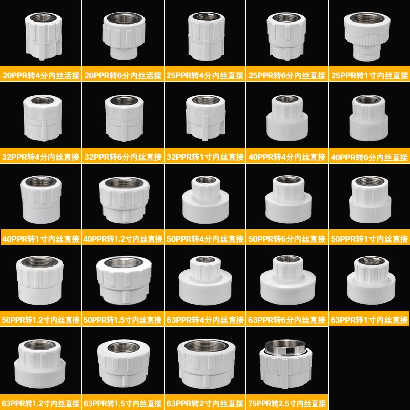 20/25/32.40/50/63/75PPR内丝直接4分6分1寸1.2寸1.5寸PPR管接头