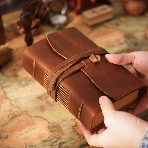 好货Thick Genuine Leather Journal Book 400P 165mm*115mm*40mm