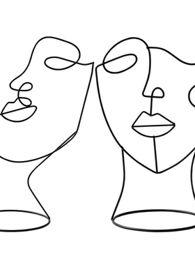 Abstract Character Sculpture Art Decor Nordic Metal Black Li