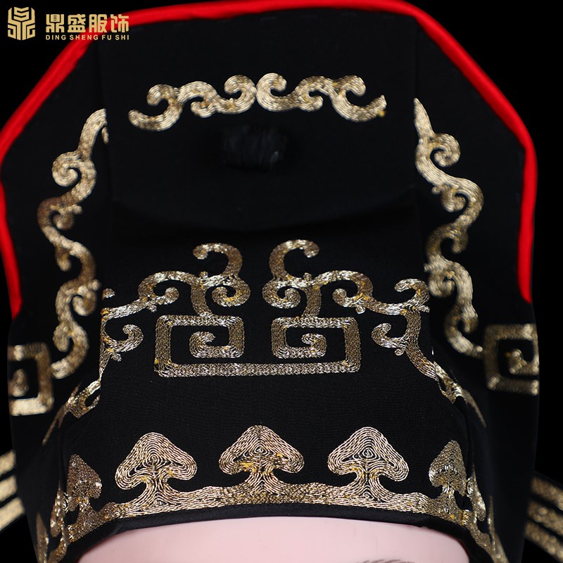 戏曲小生帽子全金绣改良小生巾戏剧京剧牡丹亭西厢记高方巾学士巾