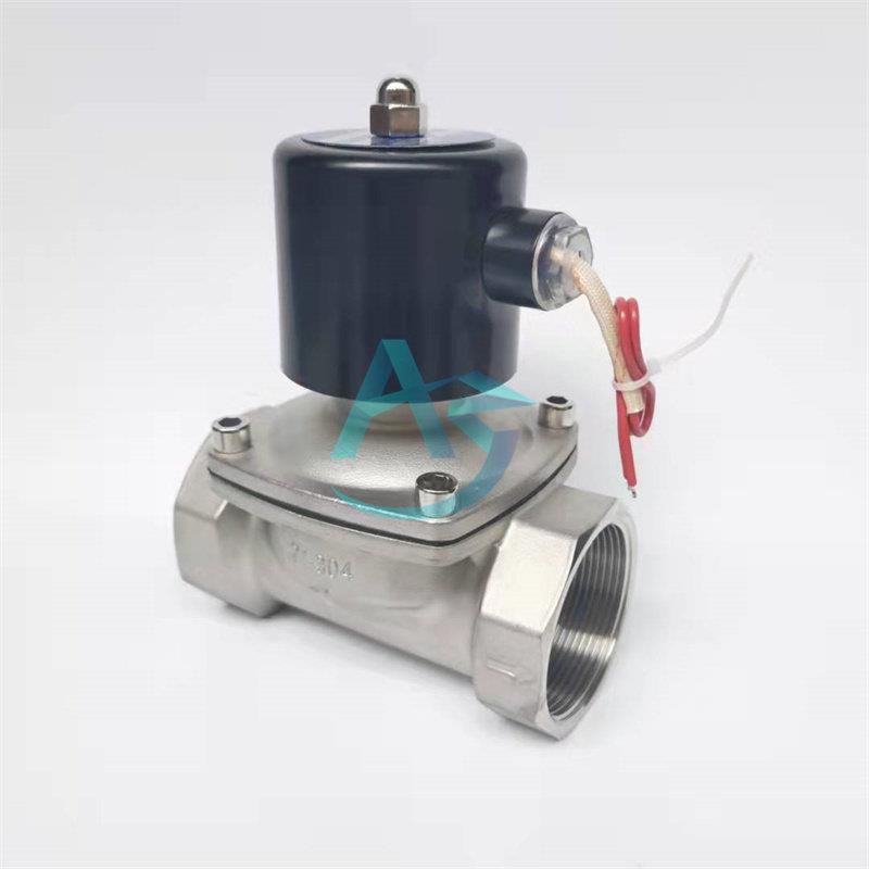 2W常闭304不锈钢丝扣电磁阀220v24V进水电子开关管道控制气4分6分