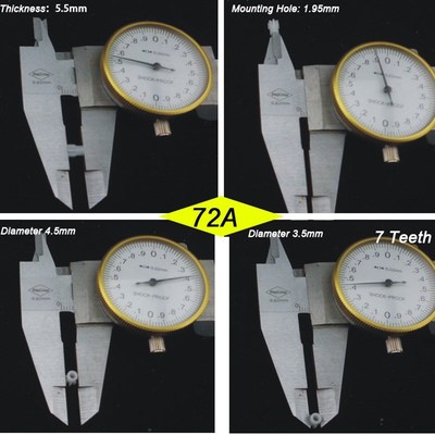 10000pcs, 72A  Spindle ,0.5 Modulus,7 eeth, 2.0mm Mounting H