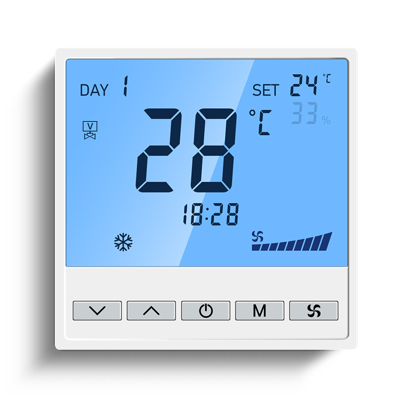 AC24V中央空调温控器控制面板模拟量0-10v比例积分阀风柜机485