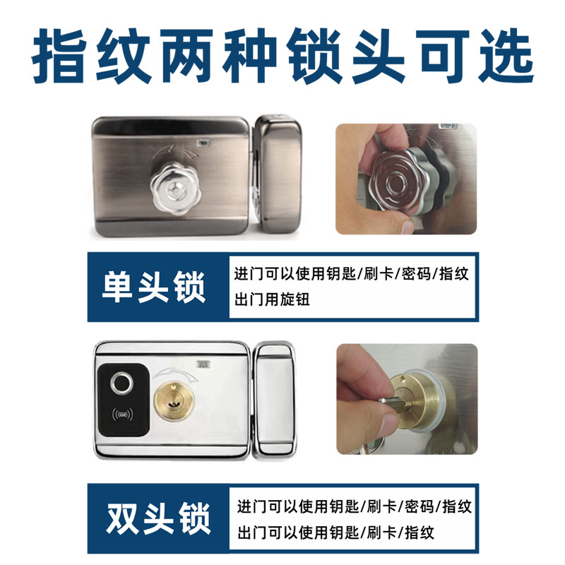 老式防盗门改智能锁庭院门户外防水牛头锁大铁门指纹锁电子密码锁
