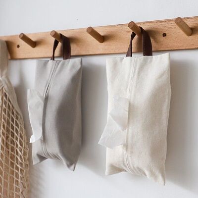 极速Japanese Style Canvas Cloth Tissue Box Hanging Napkin Pa