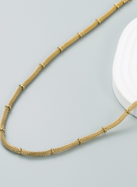 欧美时尚跨境小众设计钛钢项链 简约气质百搭不掉色项链配饰