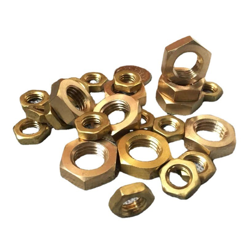 铜薄型六角螺母铜扁螺母GB6172铜薄形螺母GB54铜六角薄螺帽M3-M30