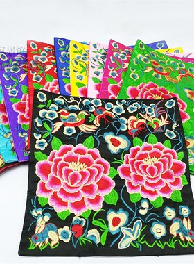 好货绣片富贵牡丹花出国工艺礼品花鸟绣品中式鼠标垫电话垫底垫可