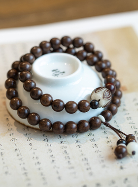 复古金丝檀串女森系学生手链情侣佛珠手串檀香手串天然中国风佛珠
