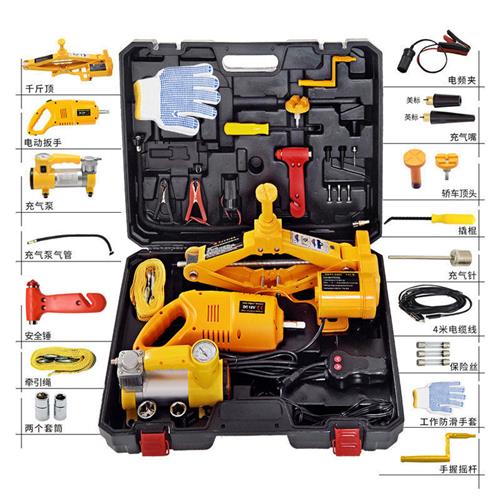 厂家电动车载千斤顶汽车工具轿车越野车补胎换胎专用3吨立式千斤