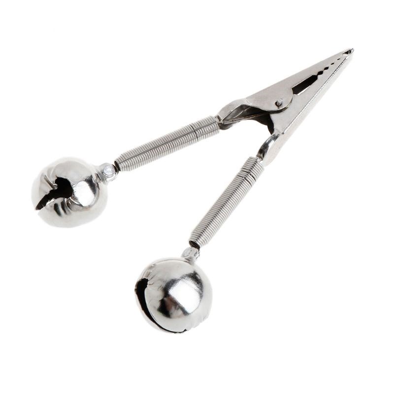 Stainless Steel Metal Clip Double Fish Bells Bite Alarm for