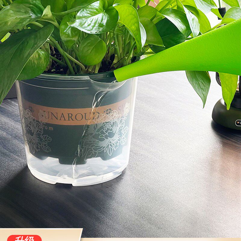 绿萝自动吸水花盆专用透明塑料一加仑水培套盆家用防烂根懒人花盆
