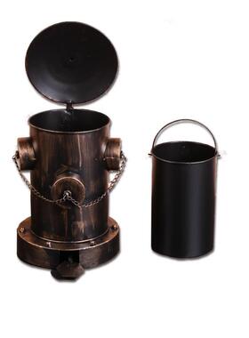 美式复古铁艺垃圾桶金属收纳消防栓垃圾桶咖啡酒吧网咖厅装饰摆件