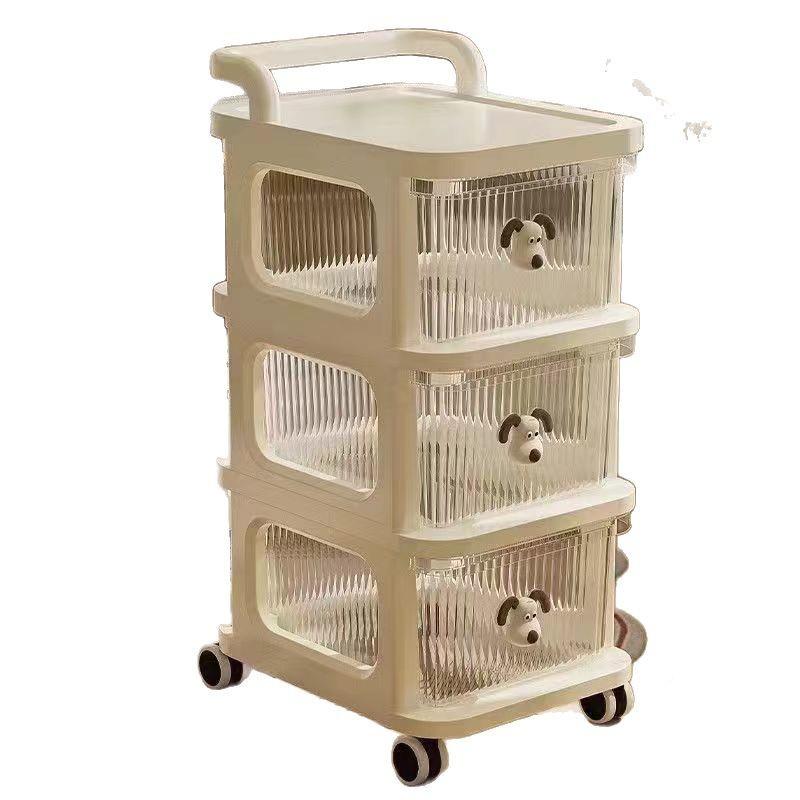 具零食玩移动置物架床头柜推车简易床yimu0303头宝宝具带轮床边玩