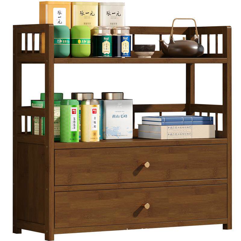 茶叶柜置物架办公室茶水柜实木客厅茶边柜茶桌侧边储物收纳小柜子