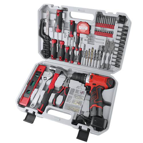 165件12V手电钻工具箱家用电动螺丝刀锂电钻多功能手枪钻工具套装