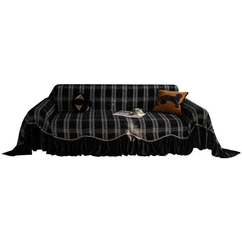 雪尼尔高级感裙边沙发巾沙发盖布四季通用万能沙发套一片式沙发巾,居家布艺,沙发套,淘宝优惠券,粉丝福利购,淘宝优惠卷