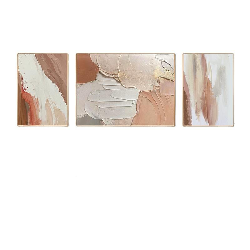 现代晶简约厅装饰画艺术肌理壁画抽发象挂画QSV沙背客景墙三联画