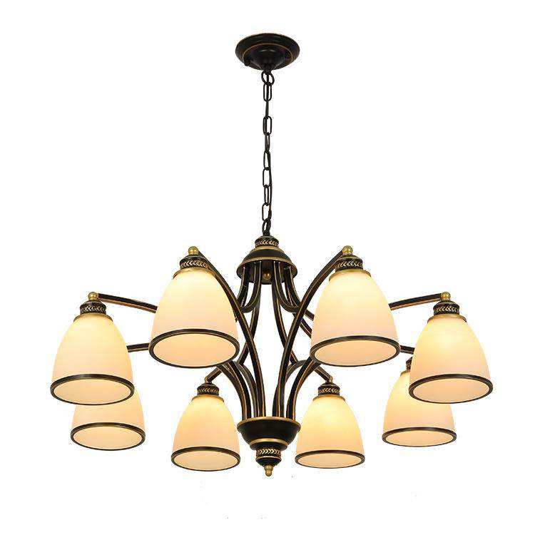 欧式吊灯美式乡村复古吊灯饰铁艺玻璃客厅灯卧室灯具餐厅酒店,家装灯饰光源,智能吊灯,淘宝优惠券,粉丝福利购,淘宝优惠卷