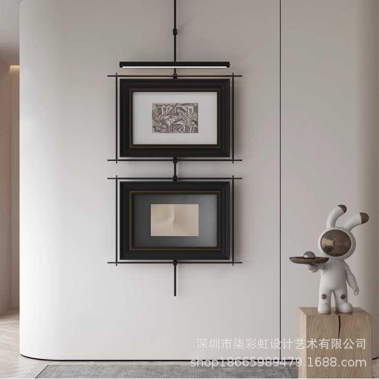 中古壁画灯书房玄关走廊金属不锈钢装饰画客厅沙发端艺术挂画灯