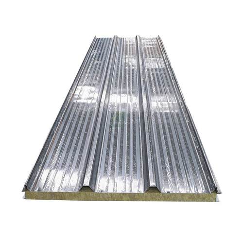 岩棉夹芯彩钢瓦板防火厂房屋顶仓库隔热保温瓦楞板岩棉夹芯板