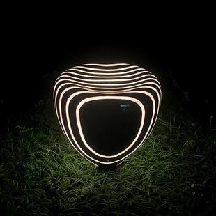 户外景观公园草坪灯led玻璃钢仿真太阳能石头灯庭院夜景蛋壳灯