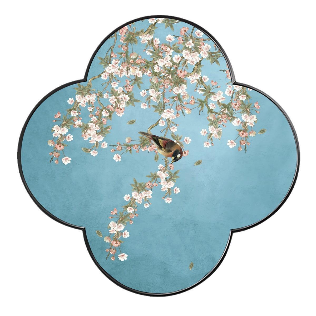 新中式玄关装饰画四叶梅花形客厅背景墙挂饰走廊过道中国风挂画