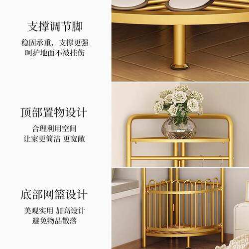 转角衣帽架落地卧室简易晾衣架墙角房间挂衣服架子家用室内挂衣架