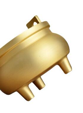 黄铜香炉家用室内线香薰炉三足复古鼎形香熏香炉小号创意小香插香