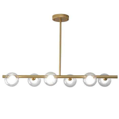 长条魔豆餐吊灯铁艺玻璃球后现代灯简约个性卧室餐厅灯跨极简护眼