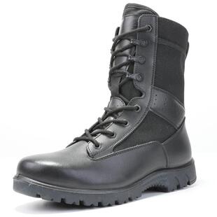 夏季正版户外作战靴新式黑色高帮真皮作训靴男超轻训练战术靴