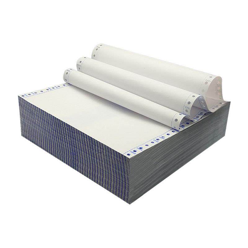 全白电脑打印纸三联二等分二联一三等分3联2等分送货单连打纸撕边