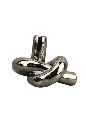 现代简约创意扭曲树结摆件结绳玄关餐厅卧室办公室桌面样板间饰品