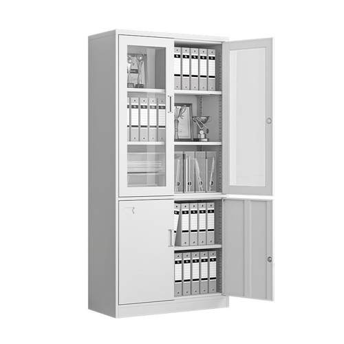 办公室铁皮文件柜带锁抽屉档案资料财务凭证收纳柜钢制储物柜矮柜