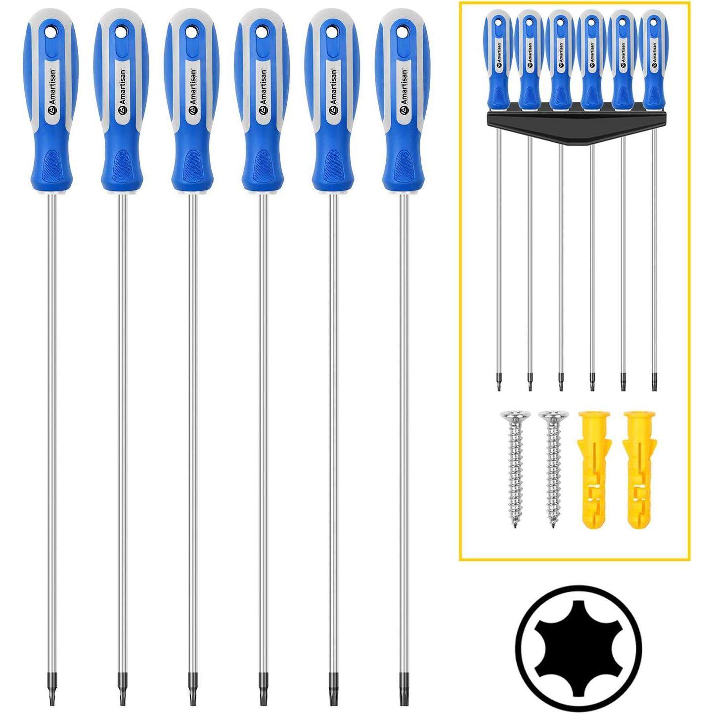 6件套超长梅花螺丝刀组T10-T30磁性螺丝刀工具一件起售