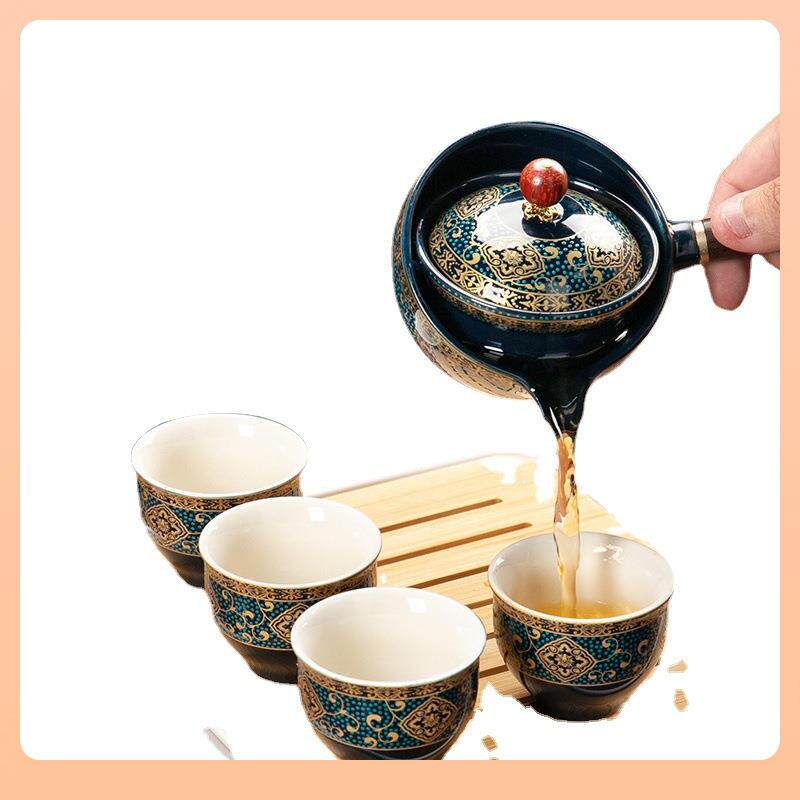?逍遥泡茶壶F76H9HTT度360旋旅行茶具套装家用车携载功夫转茶杯便