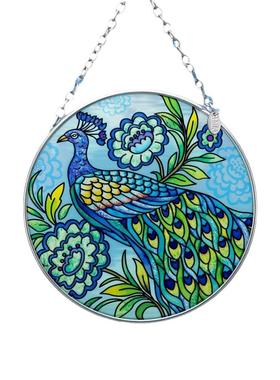 立体挂件彩绘孔雀吊饰diy复古金属摆件挂饰氛围场景来样定制
