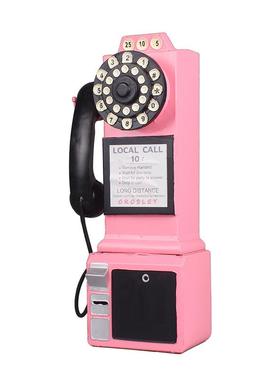 欧机式英国窗复古电话模型摆件意家居橱创摄影道具壁PS085挂装饰