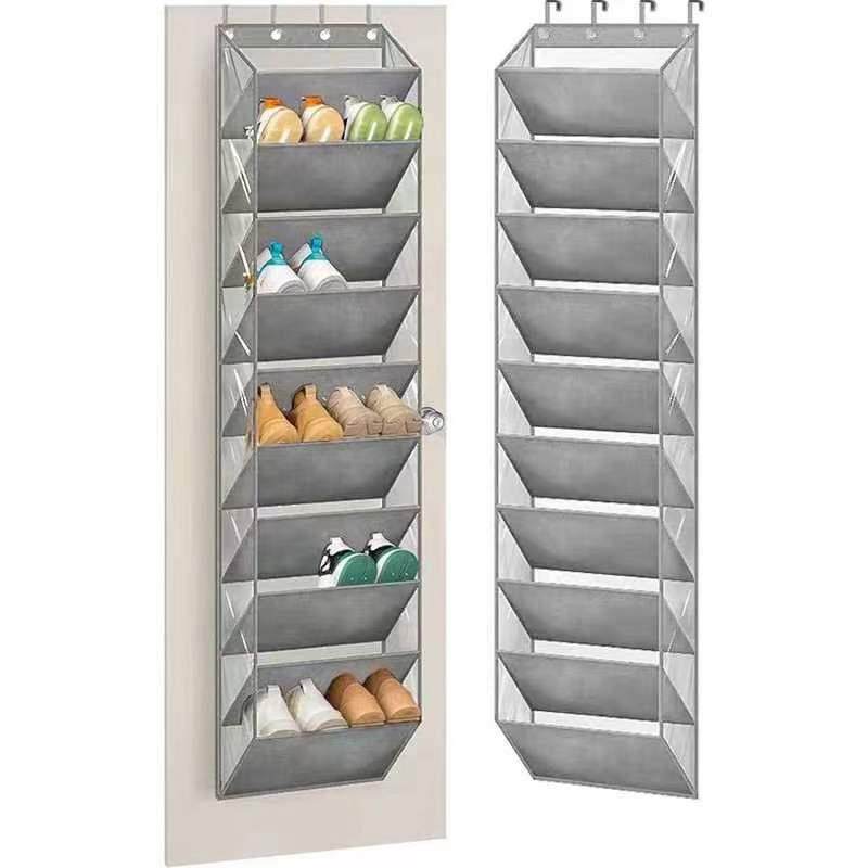 新款门后收纳鞋袋布艺收纳鞋架10层大容量一体式简易收纳挂袋