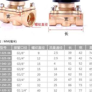 AC24VAC36V 电磁阀 水阀 气阀铜阀2分3分4分6分1寸等AC380V 110V