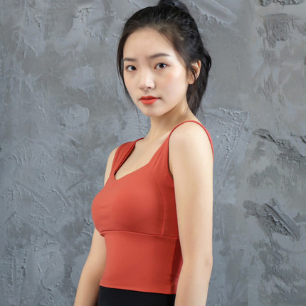 网红背心式运动内衣女防震聚拢定型舒适健身文胸性感美背瑜伽服