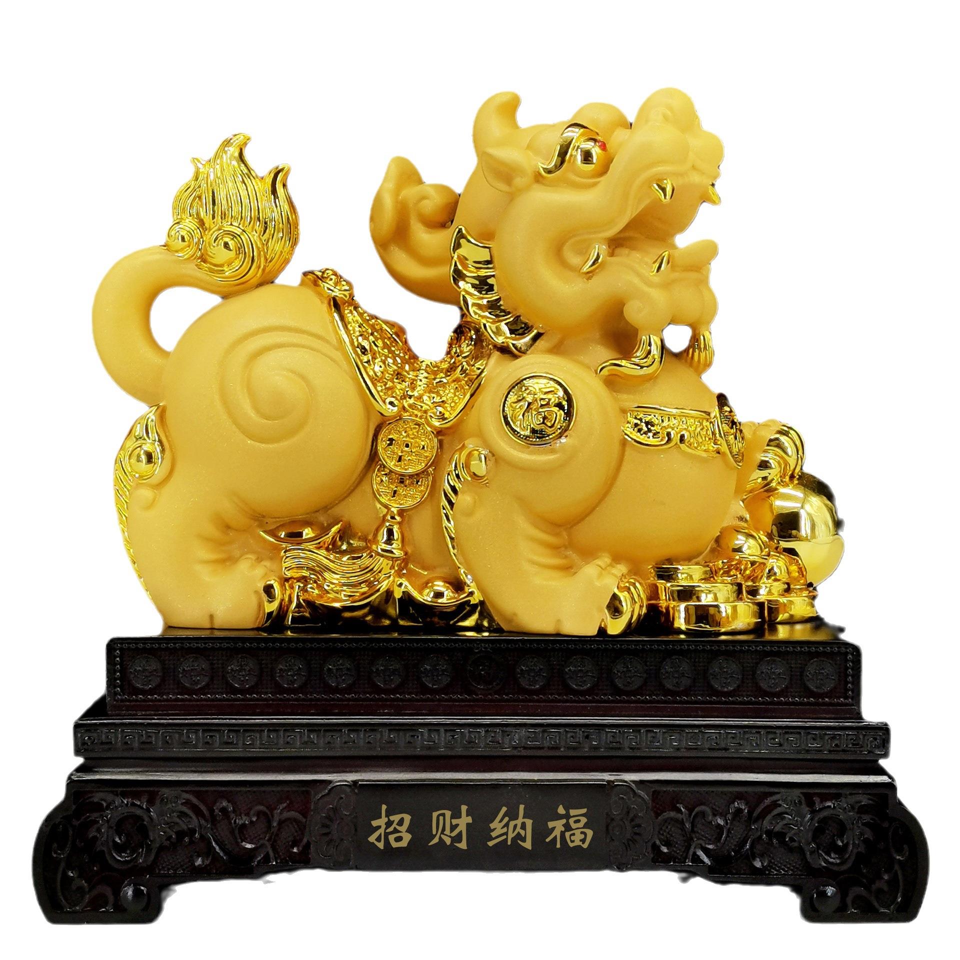 大号招财貔貅摆件一对树脂皮丘摆设店铺开业礼品办公室客厅装饰品