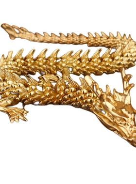 升级镜面款黄铜金龙可活动中国龙爆款热销3D神龙摆件古玩生肖铜龙