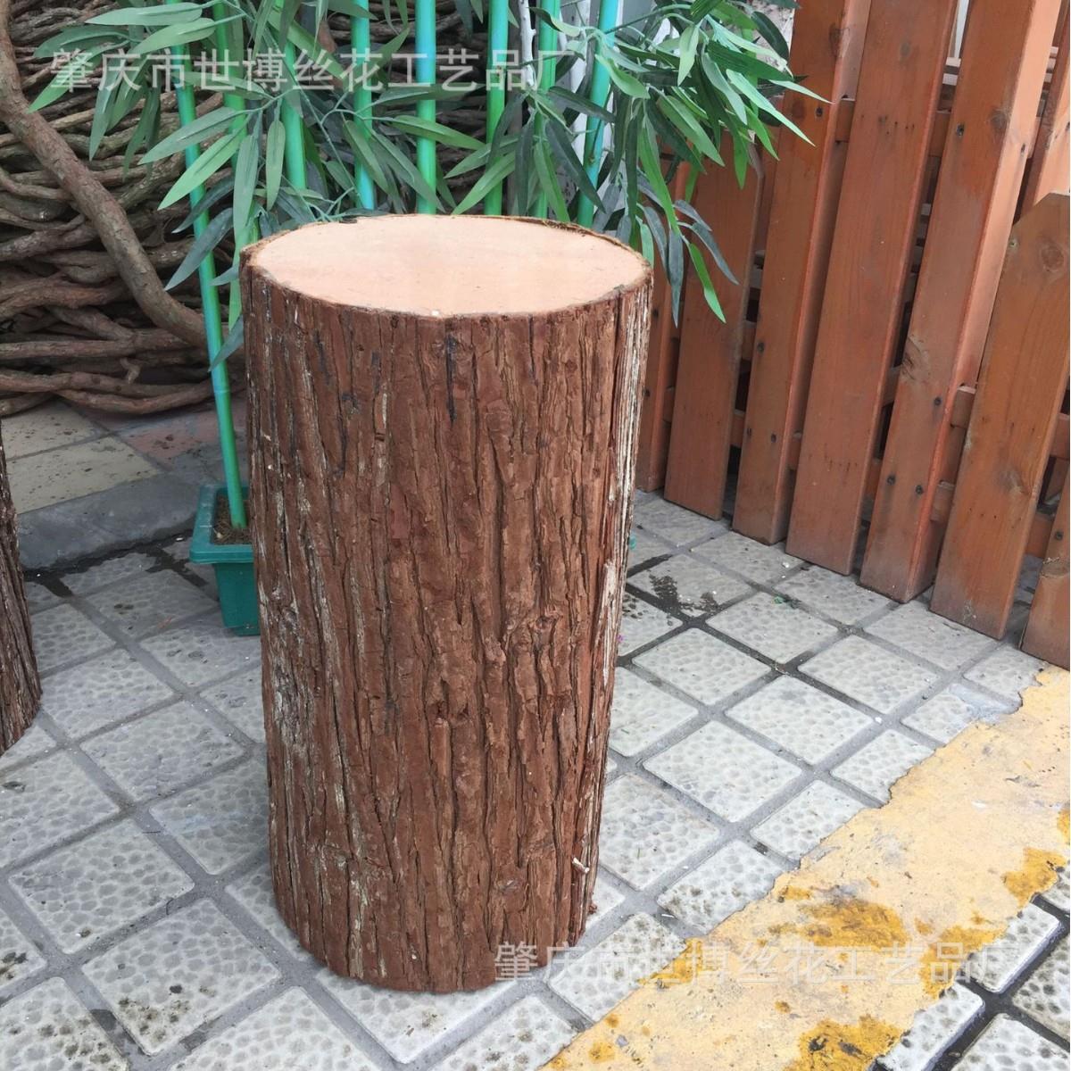 仿真木桩空心木桩树桩茶几桌摄影婚庆用品杉皮木墩真