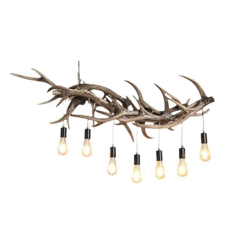 酒店民宿餐厅吊灯美式复古鹿角吊灯北欧创意餐厅吧台卡座岛台吊灯,家装灯饰光源,智能吊灯,淘宝优惠券,粉丝福利购,淘宝优惠卷